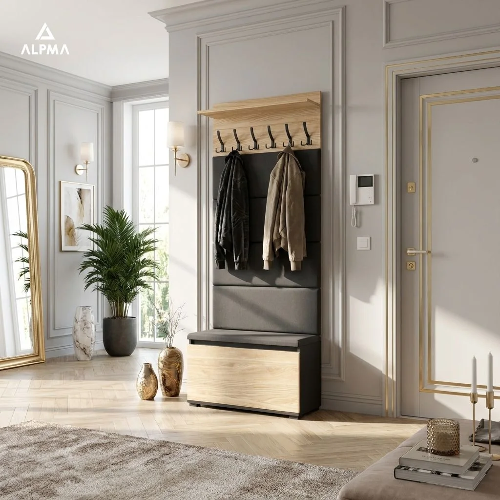 Garderoba C8 80x36cm VB80 WP80 4 Panele D1 N1 CZARNY DRZWI-OLEJOWANY