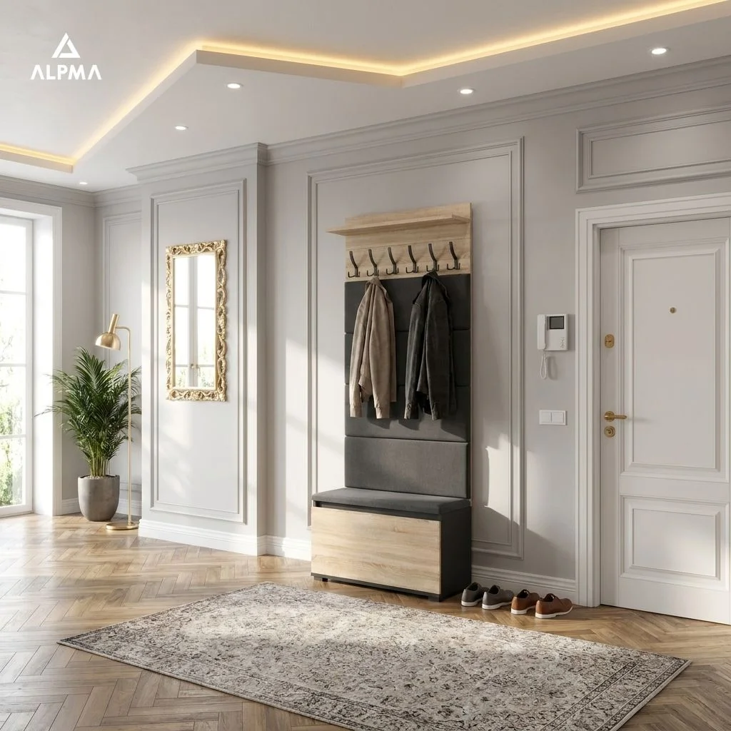 Garderoba C8 80x36cm VB80 WP80 4 Panele D1 N1 CZARNY DRZWI-SONOMA