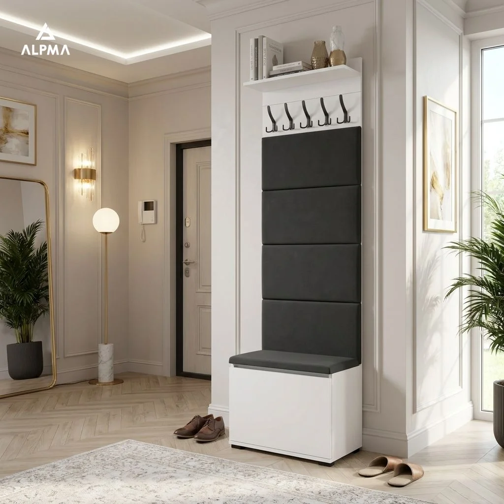 Garderoba F4 60x36cm VB60 WP60 4 Panele D1 N1 BIALY szafka na buty z siedziskiem