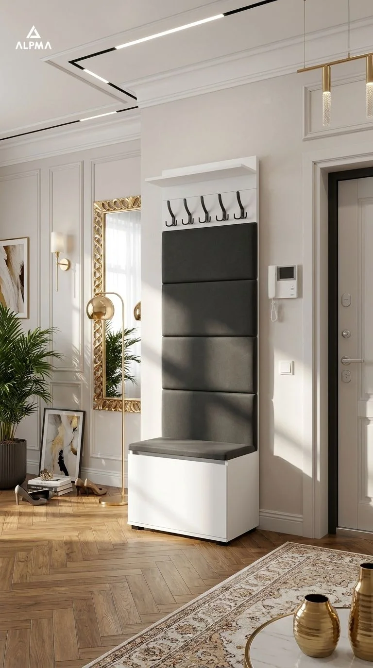 Garderoba F4 60x30cm VB60 WP60 4 Panele D1 N1 BIALY szafka na buty z siedziskiem