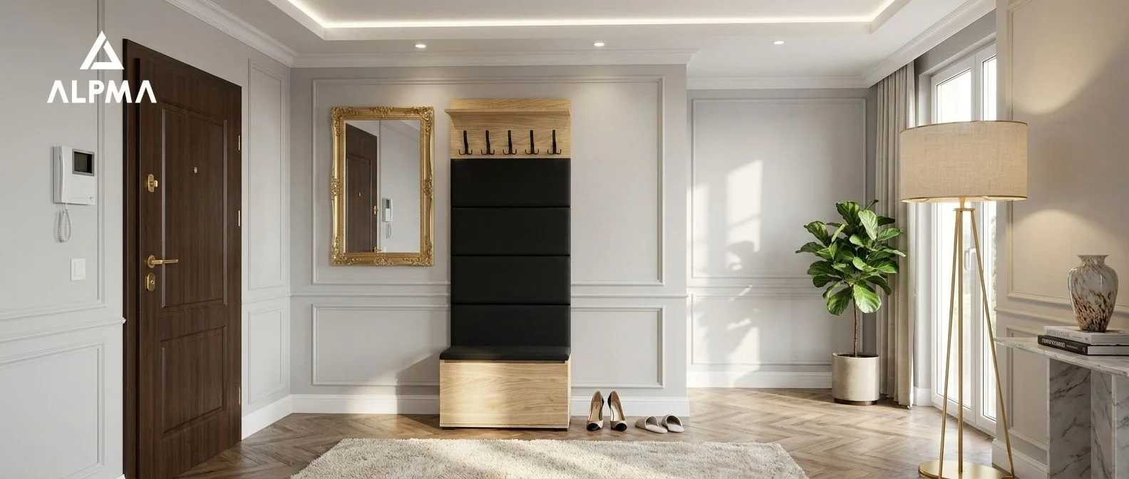 Garderoba F4 60x30cm VB60 WP60 4 Panele D1 N1 OLEJOWANY szafka na buty z siedziskiem