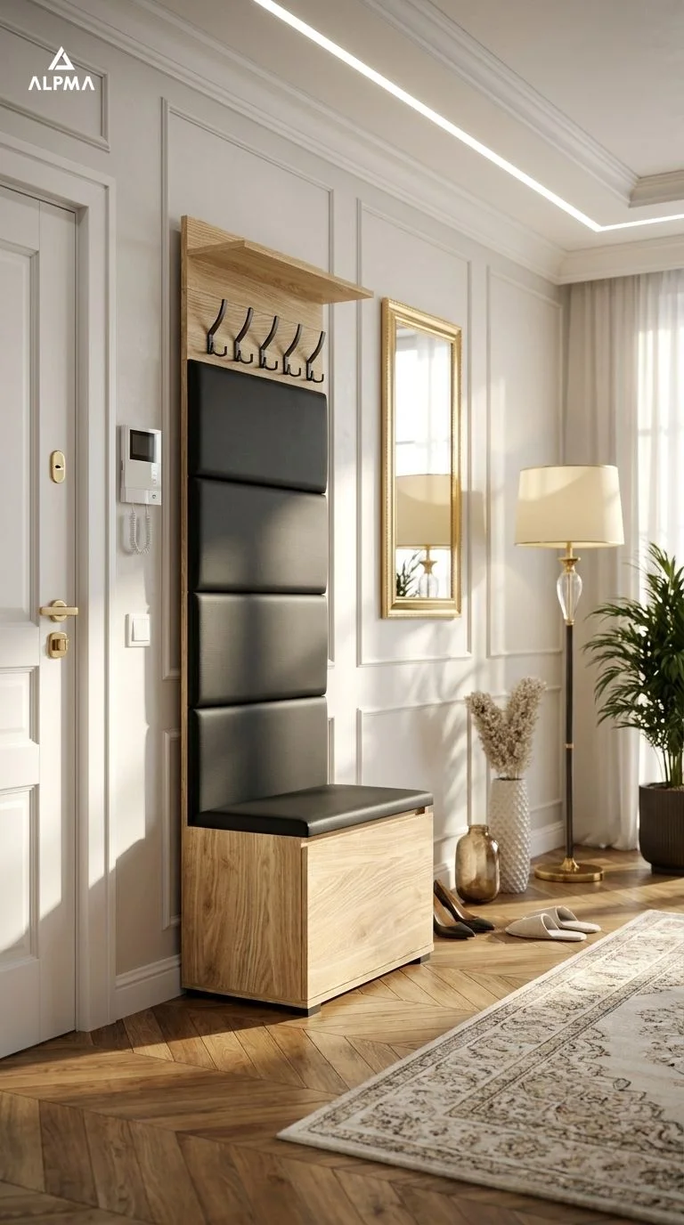 Garderoba F4 60x30cm VB60 WP60 4 Panele D1 N1 OLEJOWANY szafka na buty z siedziskiem