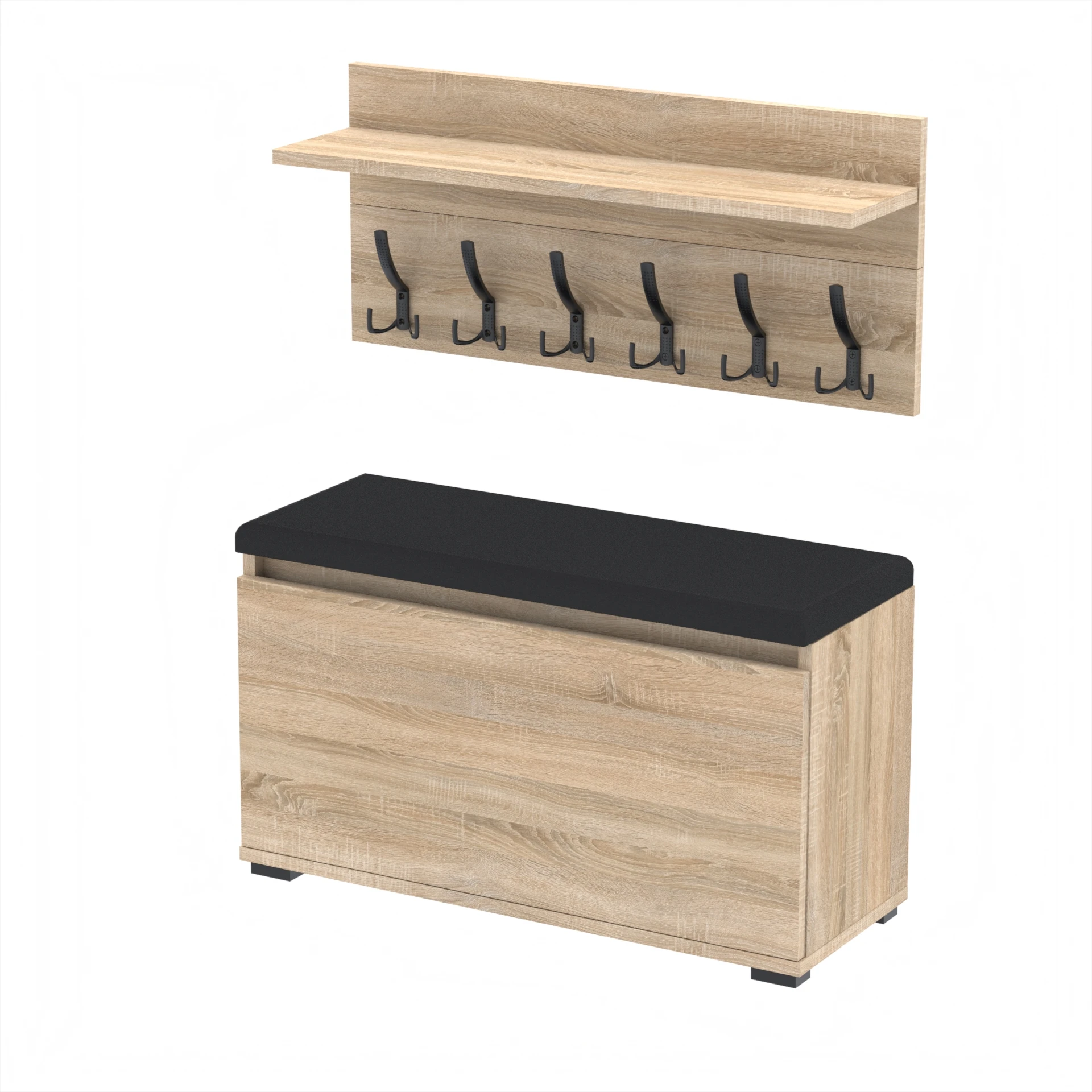 Zestaw siedzisko z wieszakiem C7 90x30cm VB90 WP90 D1 N1 SONOMA