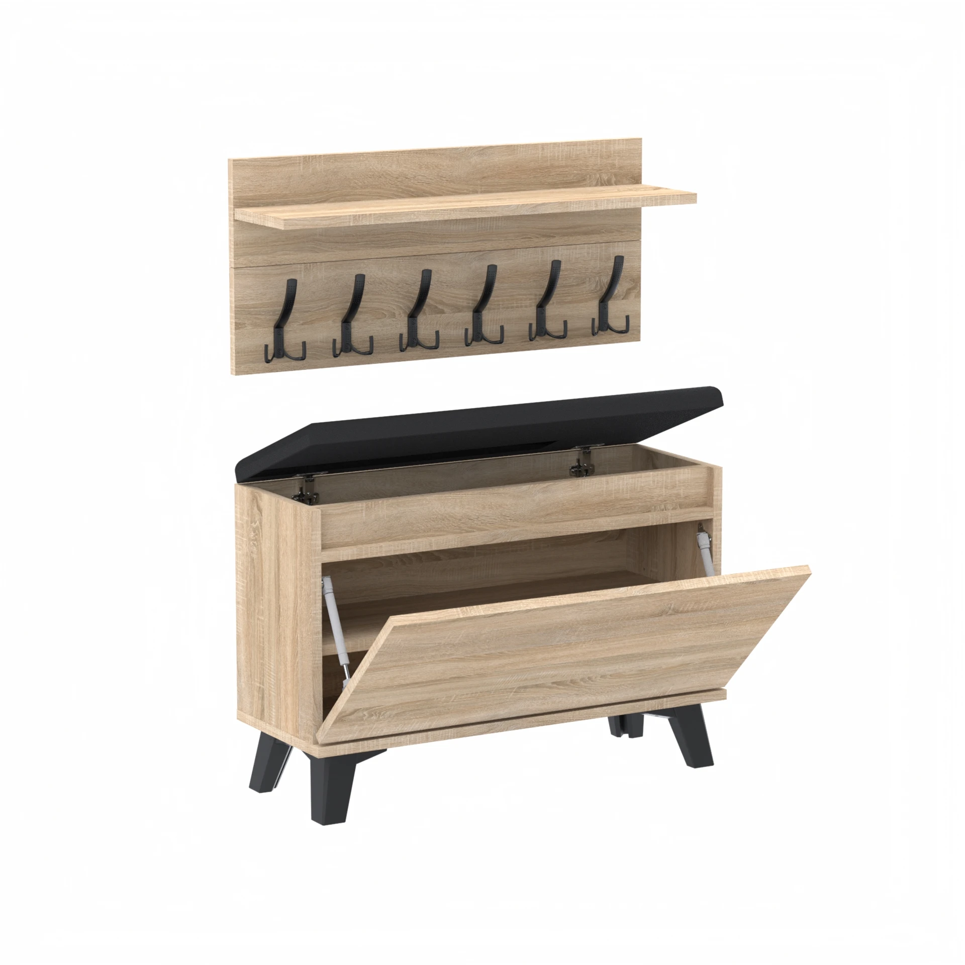 Zestaw siedzisko z wieszakiem C5 80x36cm VB80 WP80 D1 N2 SONOMA