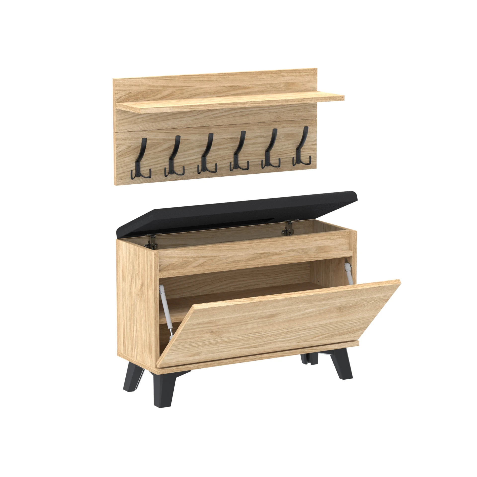 Zestaw siedzisko z wieszakiem C5 90x30cm VB90 WP90 D1 N2 OLEJOWANY