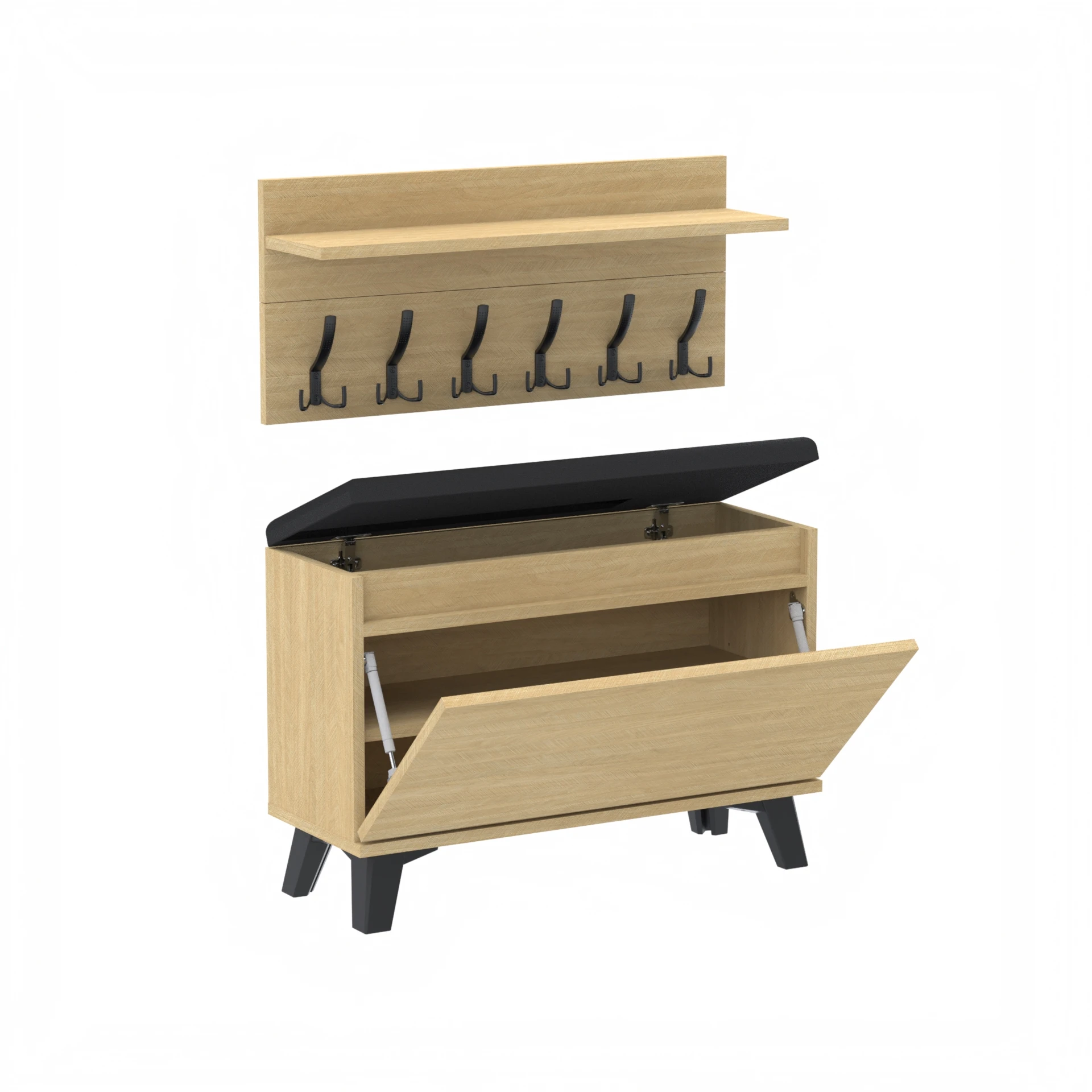 Zestaw siedzisko z wieszakiem C5 90x30cm VB90 WP90 D1 N2 SCANDI