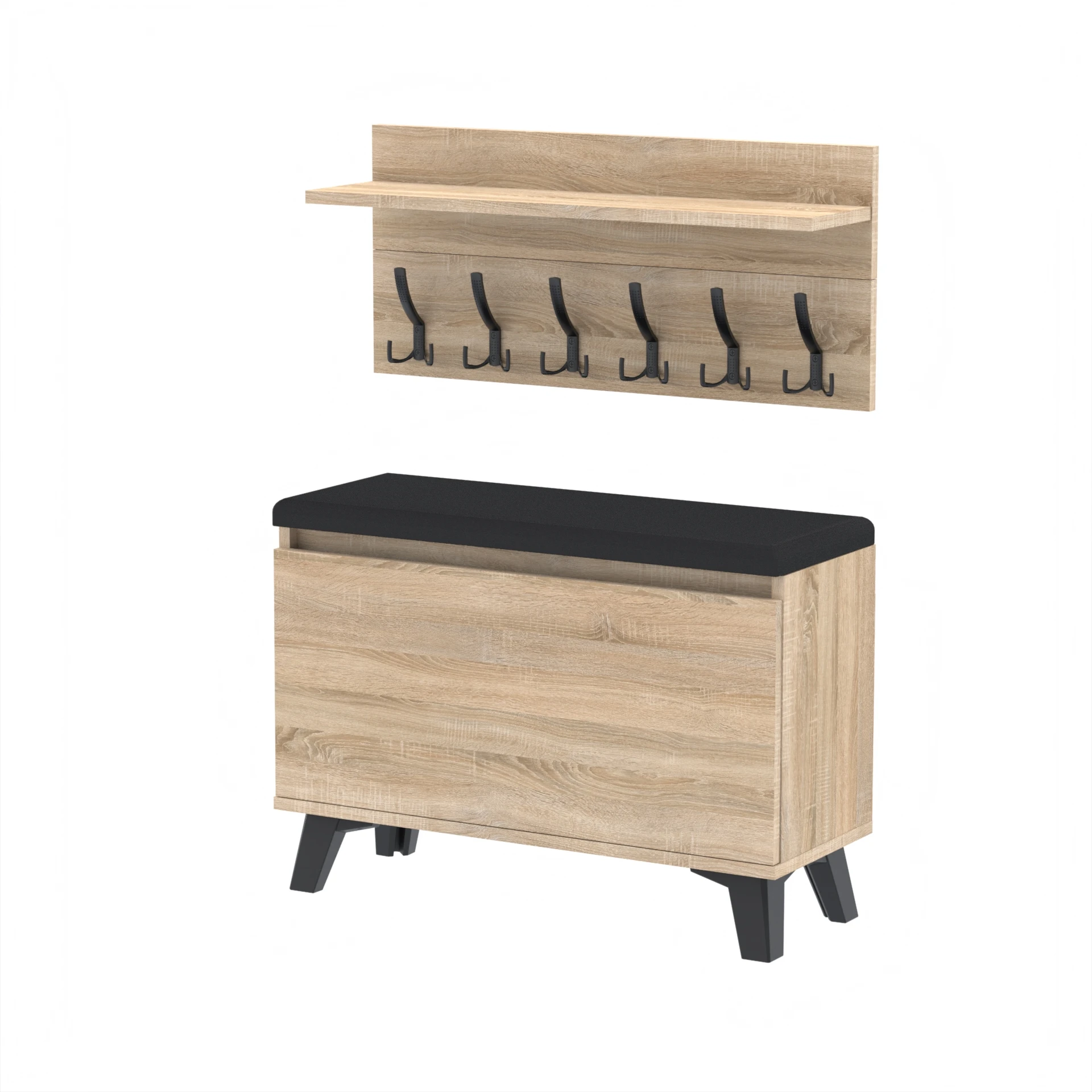 Zestaw siedzisko z wieszakiem C5 90x30cm VB90 WP90 D1 N2 SONOMA
