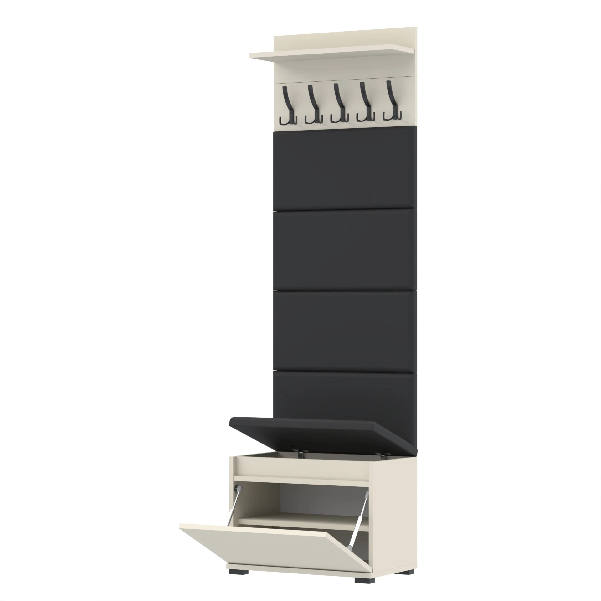 Garderoba F4 60x30cm VB60 WP60 4 Panele D1 N1 KASZMIR szafka na buty z siedziskiem
