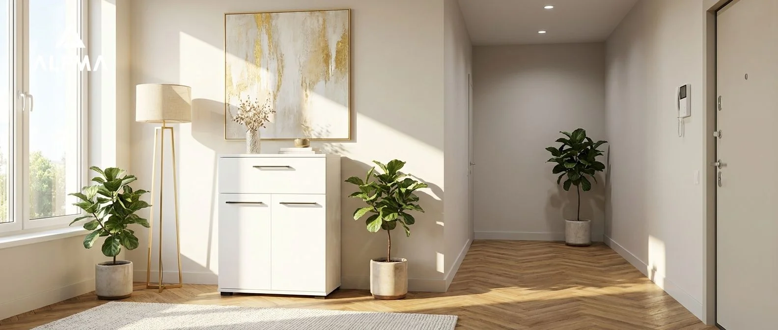 Szafka TRES na buty z szufladą  TRES-D2N1 60×30×81.6 cm 3 półki i szuflada D2N1 BIALY