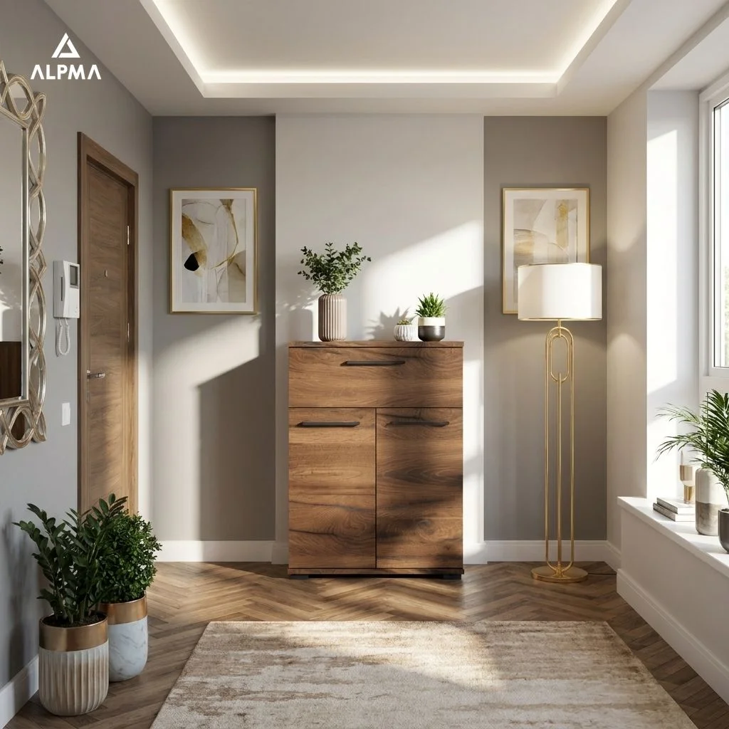 Szafka TRES na buty z szufladą  TRES-D2N1 50×36×81.6 cm 3 półki i szuflada D2N1 ESTANA