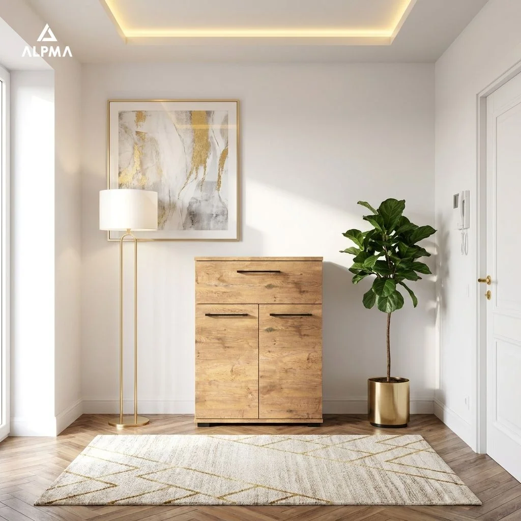 Szafka TRES na buty z szufladą  TRES-D2N1 60×36×81.6 cm 3 półki i szuflada D2N1 LANCELOT